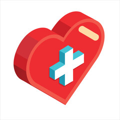 Obraz premium First Aid Heart Healthcare Vector Art