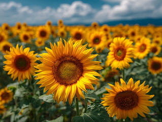 Fototapeta premium Sonnenblumenfeld im Sommer