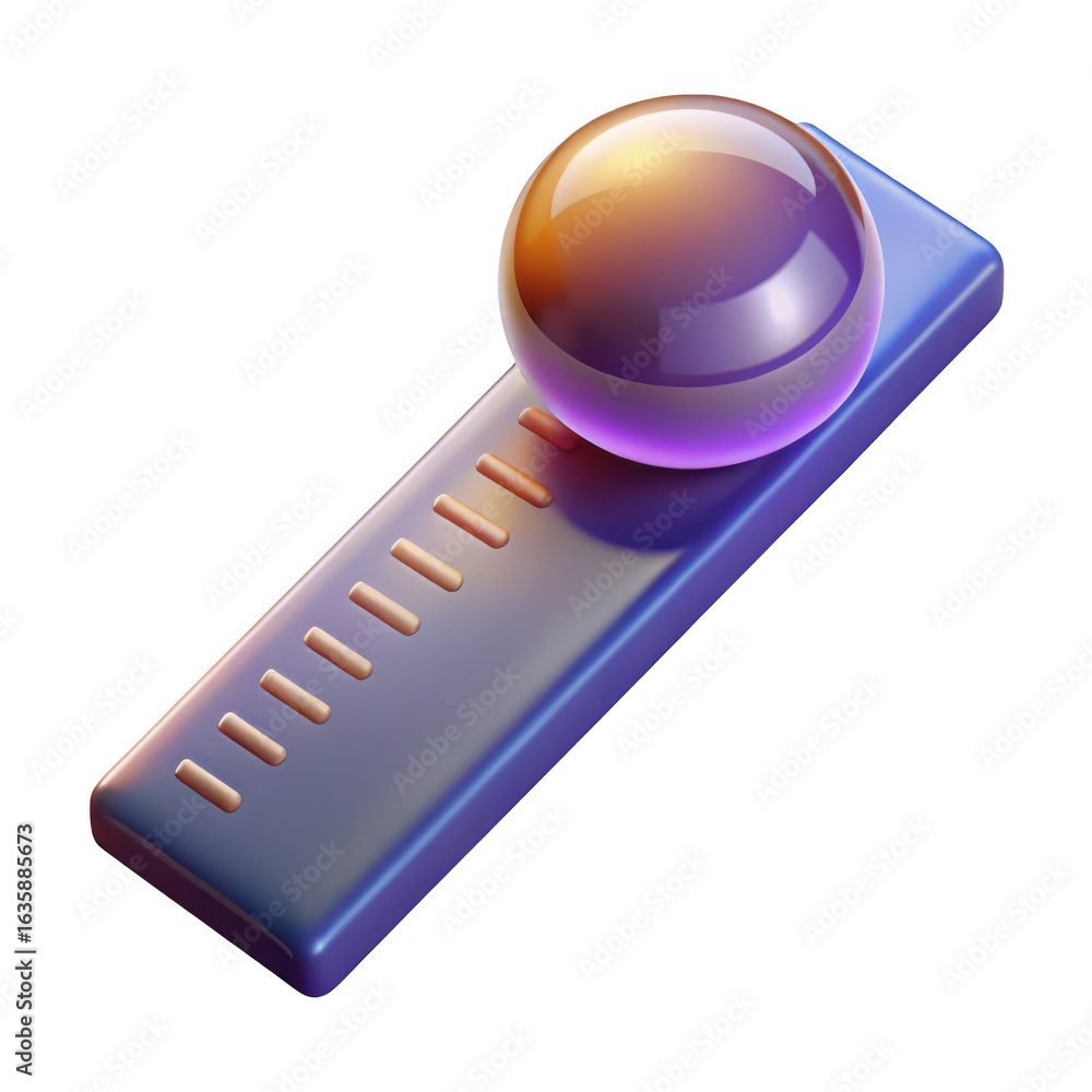 Poster 3d futuristic control knob isolated on transparent background