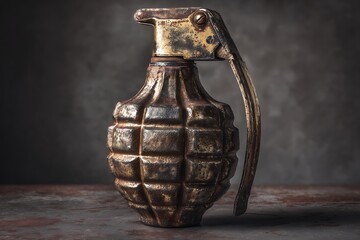 A Weathered and Rusty Hand Grenade, a Relic of War