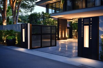 Innovative photovoltaic gate system enhances home access.