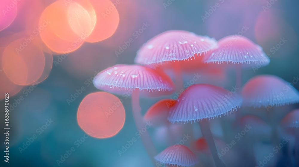 Poster abstract bokeh lights in soft pastel colors blending smoothly into the background