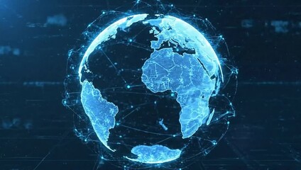 Futuristic digital Earth globe with network connections - Powered by Adobe