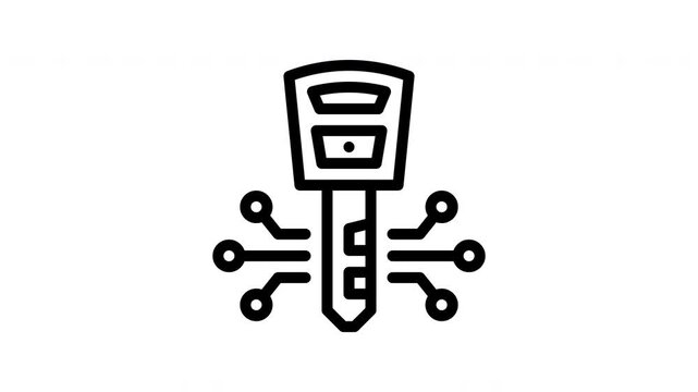 car key minimalist stroke animation