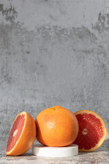 grapefruit isolated on gray background