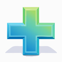 Fototapeta premium Flat Design Medical Cross Isolated on White