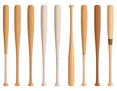 Baseball bats in various shades of wood