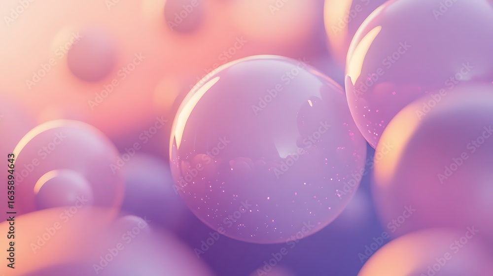 Poster hazy bokeh effect with large, diffused orbs of light in a muted pink and lavender gradient