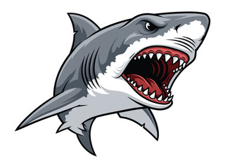 The Apex Predator: A striking depiction of a great white shark in its full, fearsome glory, its jaws agape, ready to attack and capture the primal power of the ocean.