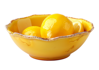 Cartoonish fruit bowl with exaggerated proportions and mangoes isolated on a transparent background