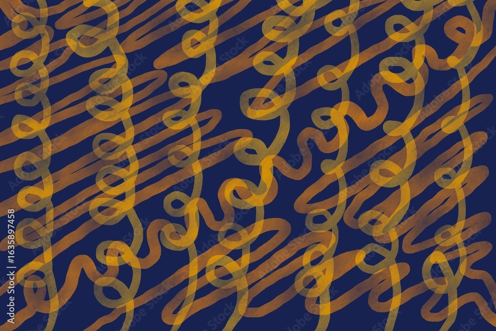Poster colorful abstract patterns with swirling lines and shapes set against a dark background create an en
