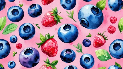Watercolor berries and leaves on a pink background — a visual metaphor for flavor, nature, and lightness