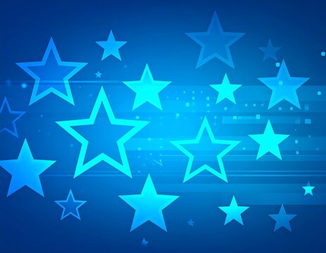 Abstract blue background with stars and lines