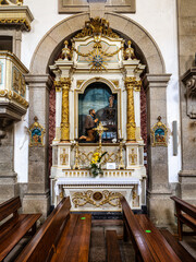 Interior of the church at Santuario de Nossa Senhora da Peneda in northern Portugal
