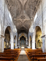 The ornate interior of the Se Cathedral of Viana do Castelo in Portugal.