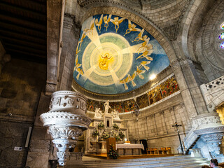 Interior of the Basilica Coracao de Jesus at Monte Santa Lucia, Viana do Castelo in Portugal