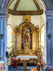 The ornate interior of the Se Cathedral of Viana do Castelo in Portugal.