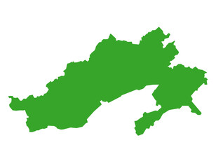 Arunachal Pradesh state green map illustration of India