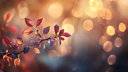 Obraz premium Understated bokeh in rich, dark tones like burgundy and gold, with a soft ethereal glow 