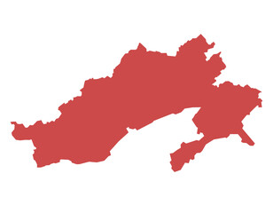 Arunachal Pradesh state red map illustration of India