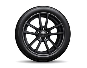 Obraz premium Black car wheel and tire