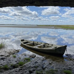 Obraz premium Rowboat on Calm Waters