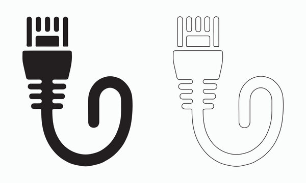 Simple Vector Illustration of a Network Cable Connector
