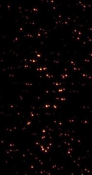 Shining particles floating. Loop. 4K Vertical