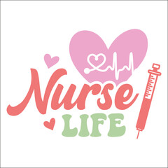 Retro Nurse Valentine EPS Design, Nurse EPS