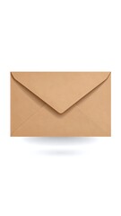 A classic brown kraft paper envelope for sending letters and correspondence, isolated on a clean white background with a soft shadow.