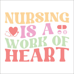 Retro Nurse Valentine EPS Design, Nurse EPS