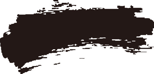 Vector art of black ink brush stroke isolated on transparent background