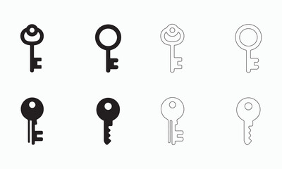 Vector Set of Black and White Keys