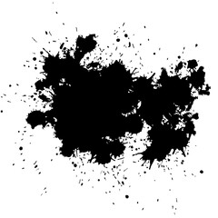 Obraz premium Vector art of black ink splatter and splash isolated on transparent background