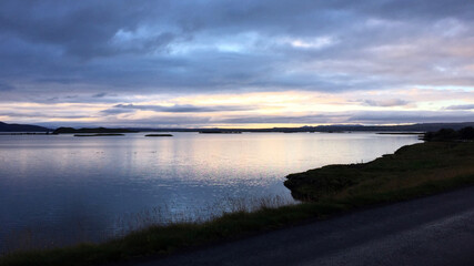 Tranquil Sunset Over Lake Mývatn