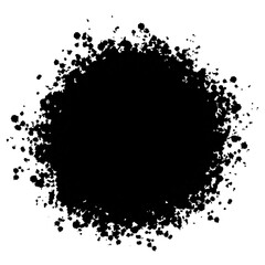 Obraz premium Vector art of black ink splash and splatter effect isolated on transparent background