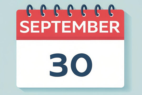 Calendar icon showing September 30th with a light blue background for appointments and schedules reminder for work