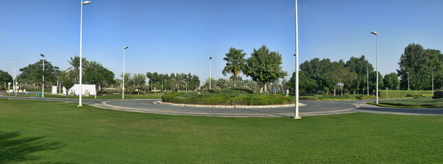 Obraz premium Highway, traffic circle, roundabout. Oman