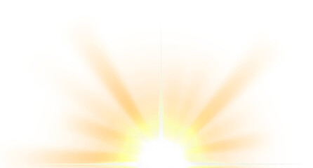 burning sun light effect isolated on transparent background