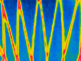 Metal blinds, zigzag. Image thermal imager device.