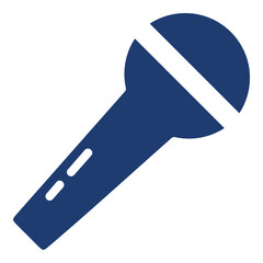 Microphone In Blue Monochrome Flat Design, Vector Illustration