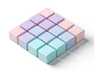 Obraz premium Pastel cubes arranged in a diamond shape