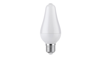 Close up of a modern LED light bulb against a black background offering energy efficiency and cost