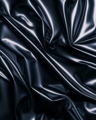 Fototapeta premium Luxurious Dark Silky Satin Fabric with Smooth Elegant Textures and Glossy Finish