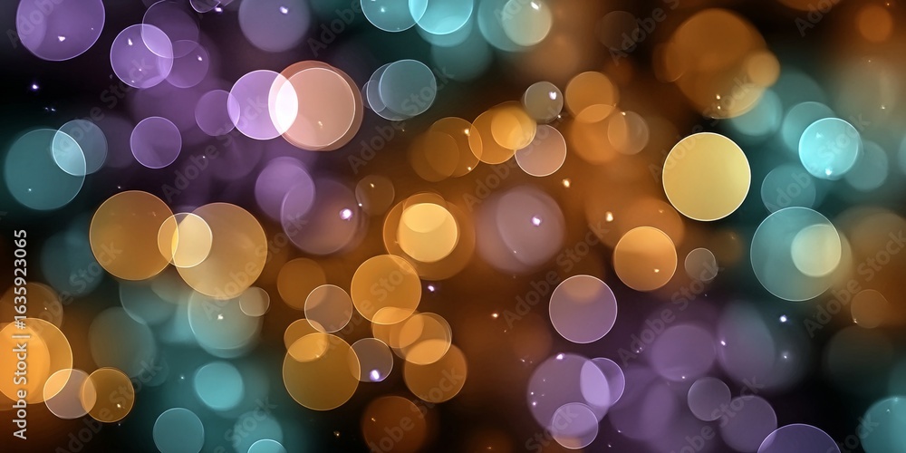 Aufkleber vibrant and colorful bokeh glow on a dark sparkling texture background with stunning shimmer effect