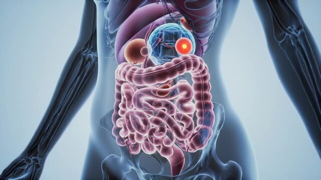 Human Anatomy: Digestive System and Organs Illustration