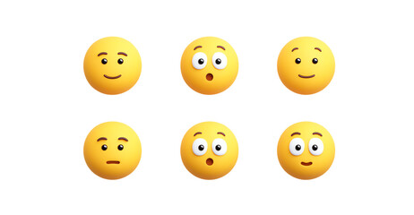 Fototapeta premium A collection of diverse emoticons expressing various feelings.