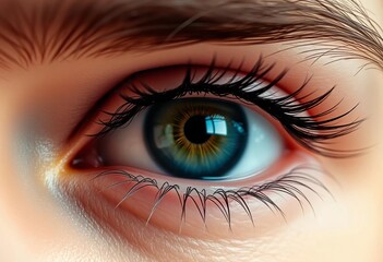 Fototapeta premium Close-up of sepia-toned eye with warping effect, vintage, mystical