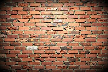 Rustic Charm: Vintage Brick Wall with a Weathered Look