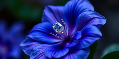 Elegant silk sapphire flower, rich blue hues, delicate petals,  bloom,  decoration